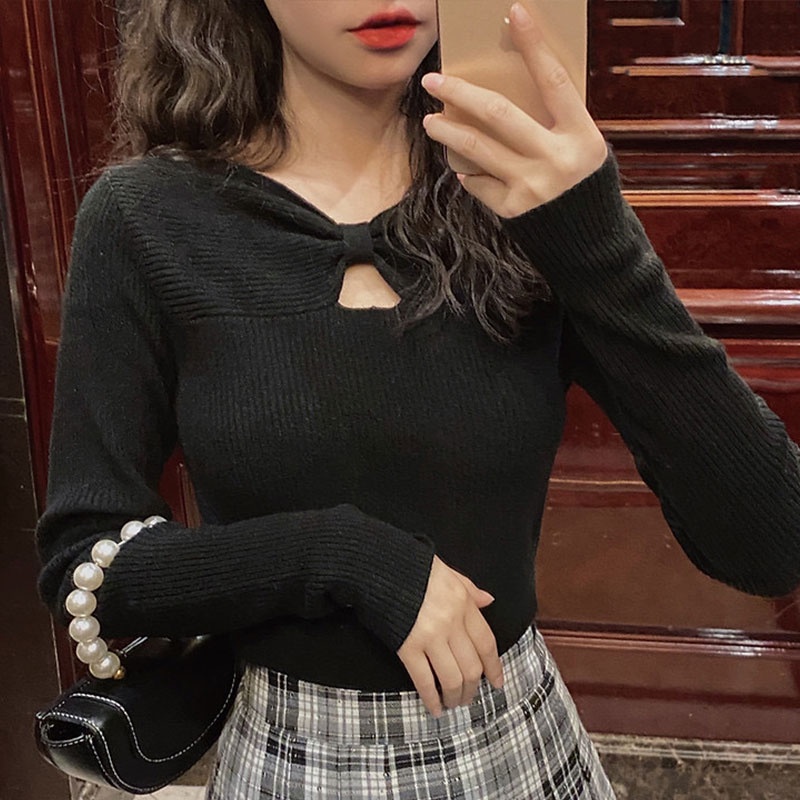 Áo Dệt Kim Mỏng Phong Cách Hàn Quốc Cho Nữ