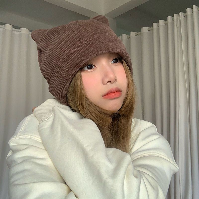 Mũ Dệt Kim Mềm Mại Đính Tai Thỏ / Gấu Nâu Dễ Thương Cho Bé Gái