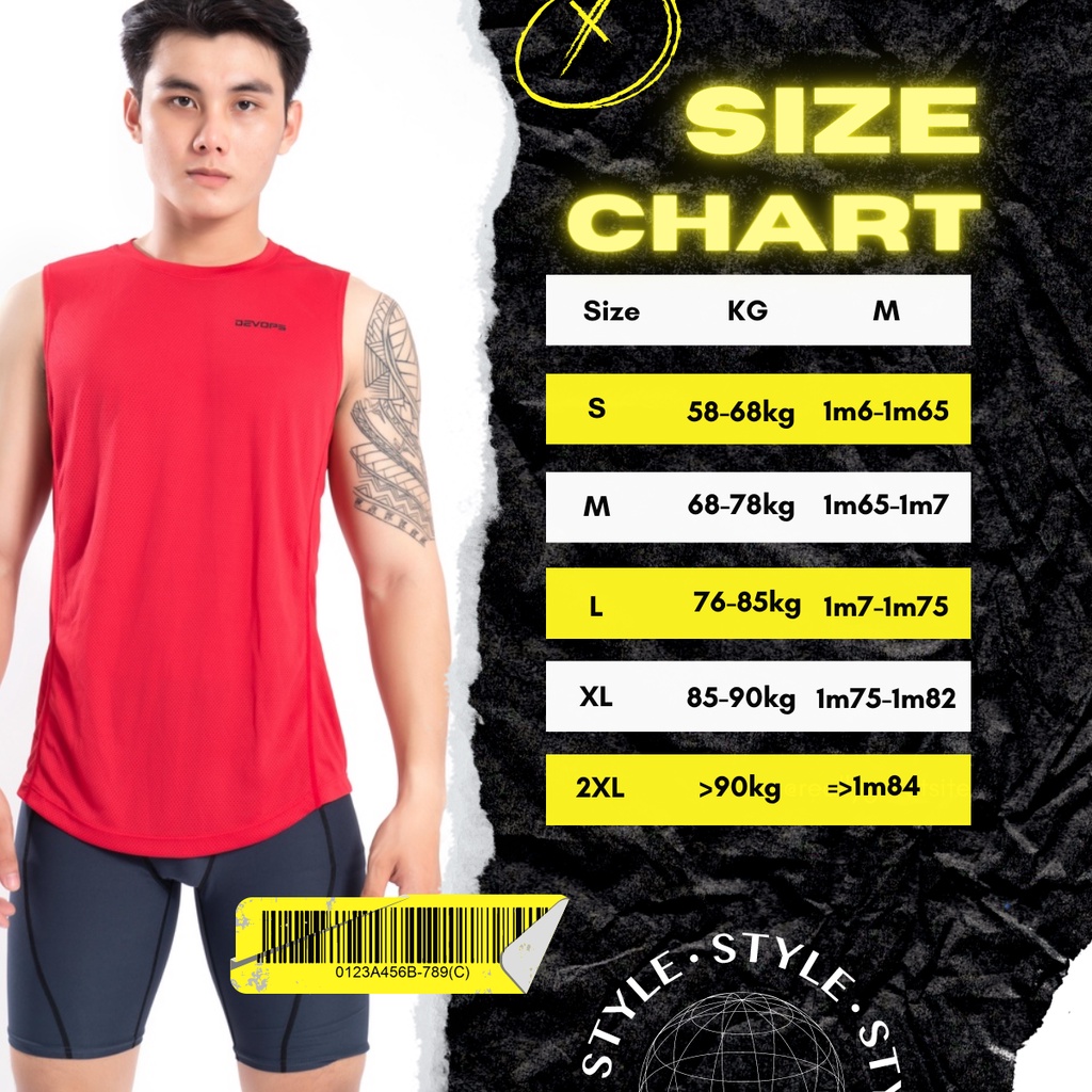 Áo thể thao nam sát nách TSLA DEVOPS form rộng dạng lưới thoáng khí thấm hút tốt tập gym work out Tank top DEH1035