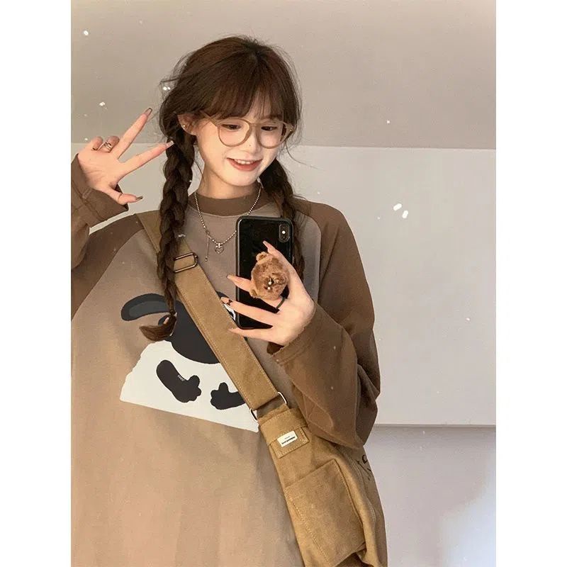 Áo thun COZOKC tay raglan phối màu tương phản thời trang cổ điển