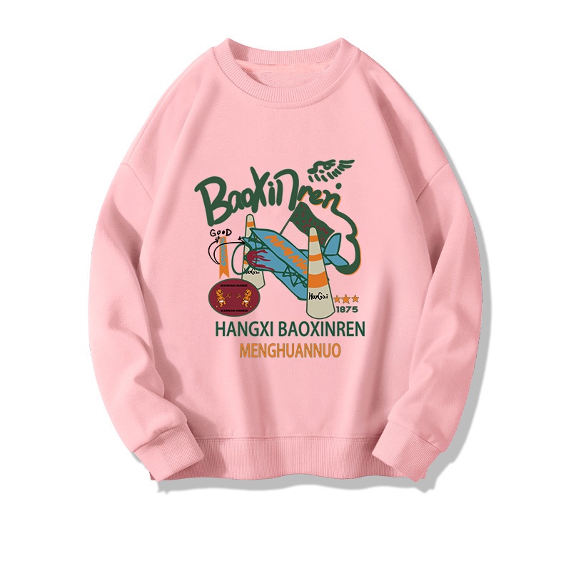 Áo thun nữ NRVP dài tay dáng rộng in hình phong cách Hàn Quốc mới