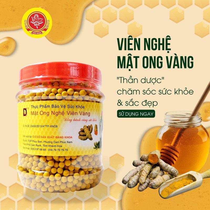 NGHỆ MẬT ONG VIÊN MÀU VÀNG ( 500 GRAM ) - GIÚP HỖ TRỢ VÀ LÀM LÀNH BAO TỬ KHÔNG GÂY ĐẦY HƠI - HÀNG VIỆT NAM CHẤT LƯỢNG CA