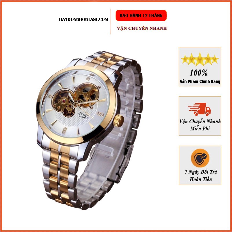 Đồng Hồ Cơ Nam BYINO Lộ Tim Cơ Cao Cấp