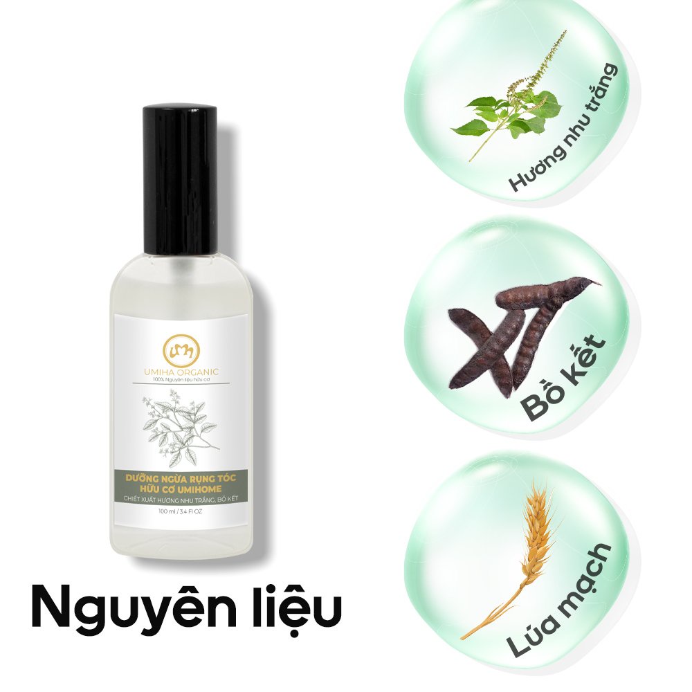 Xịt Dưỡng Ngăn Rụng Tóc Hương Nhu Trắng Và Bồ Kết UMIHOME 50/100ml Ngăn Ngừa Tóc Gẫy Rụng Hiệu Quả