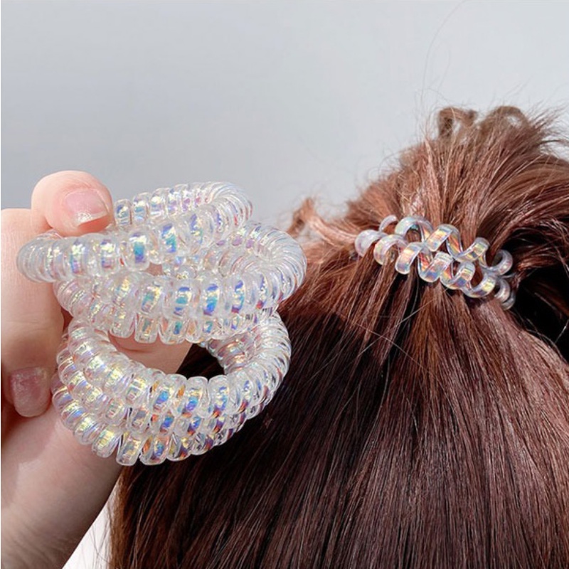 Dây Buộc Tóc Co Giãn Trong Suốt Lấp Lánh Phong Cách Hàn Quốc 2022