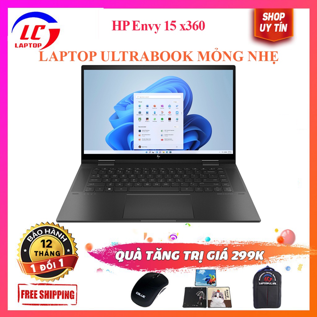 HP Envy 15 x360 Laptop Văn Phòng ( RAM 8G, SSD 256G, VGA on RX Vega 7, Màn 15.6 inch Full HD IPS, Touch ) - laptoplc