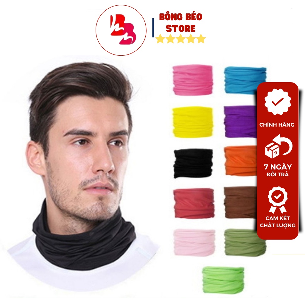 Khăn Đa Năng Thun Lạnh Một Màu Trơn Chống Nắng, Khăn Ống Đa Năng Đi Phượt