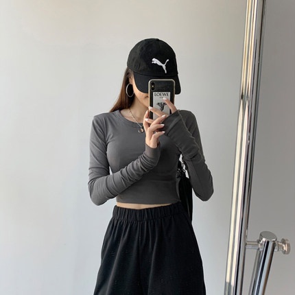 NRVP Áo Thun Nữ Dài Tay Dáng Rộng In Hình Phong Cách Hàn Quốc Kiểu Mới