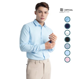 Áo sơ mi nam dài tay chất cotton lụa chống nhăn thấm hút bảng màu basic dễ phối PUNDO ASMPD0338