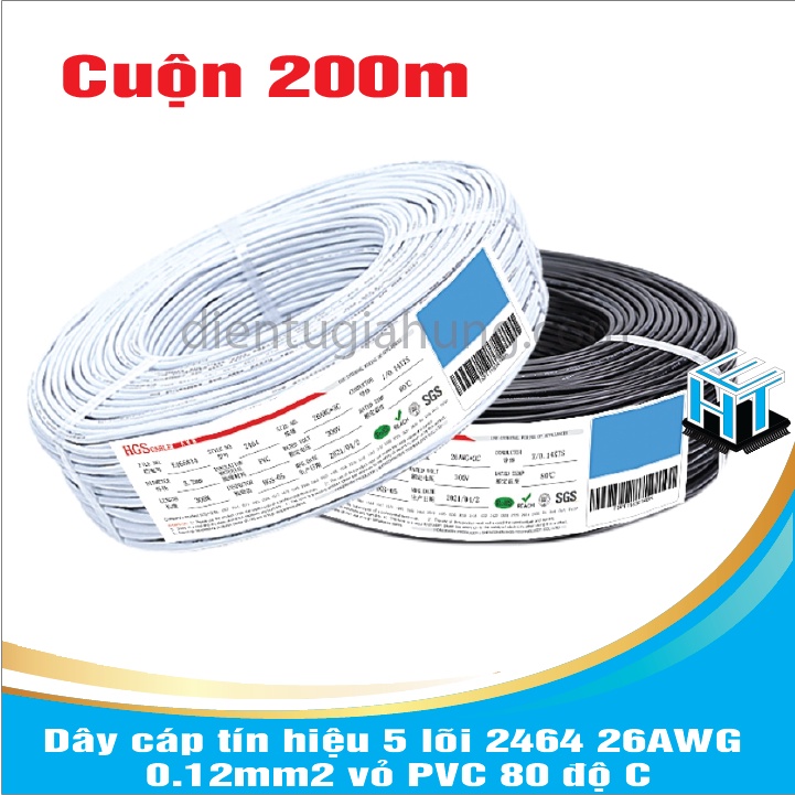 Dây cáp tín hiệu 5 lõi 2464 26AWG 0.12mm2 vỏ PVC 80 độ C