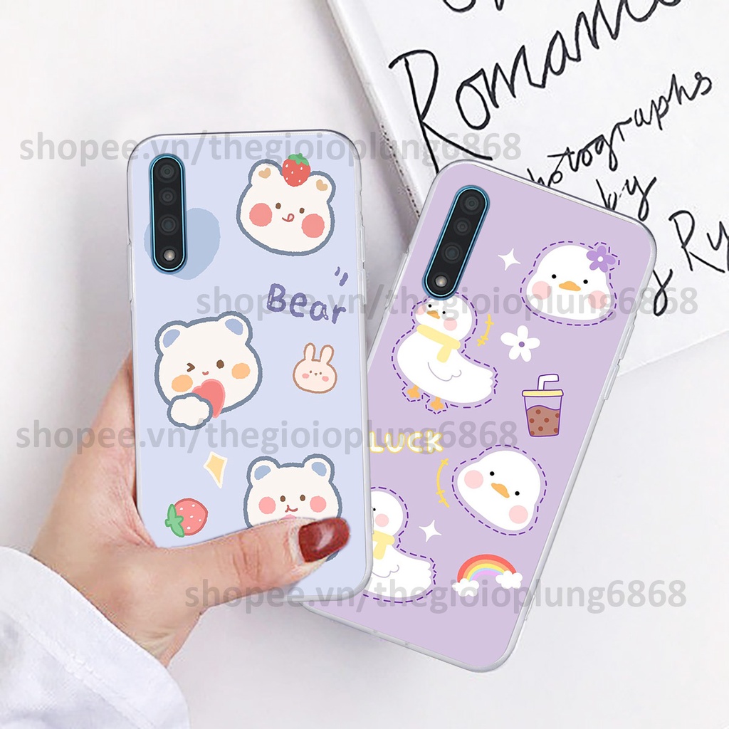 Ốp Vsmart Live in hình caro gấu vịt cute dễ thương, đầy đáng yêu