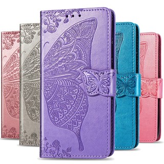 Bao Da pu Điện Thoại Nắp Lật Kiêm Ví Đựng Thẻ Dập Nổi Hình Bướm realme c11 c12 c15 c17 c21 c21y c25y c31 c35 c30 c30s c33 Ốp