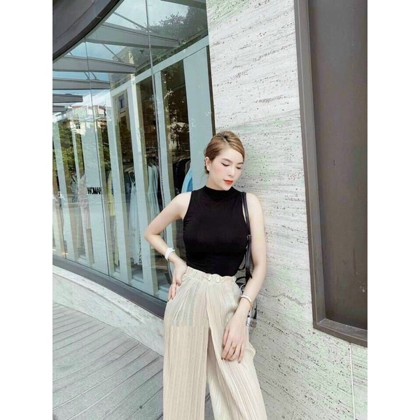 ÁO BA LỖ TĂM CỔ CAO, ÁO SÁT NÁCH DÁNG ÔM KHOÉT MS90167