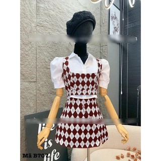 BIGSIZE HIẾU HIẾU ( Set sơ mi phối 3 món zizac 55-100kg )