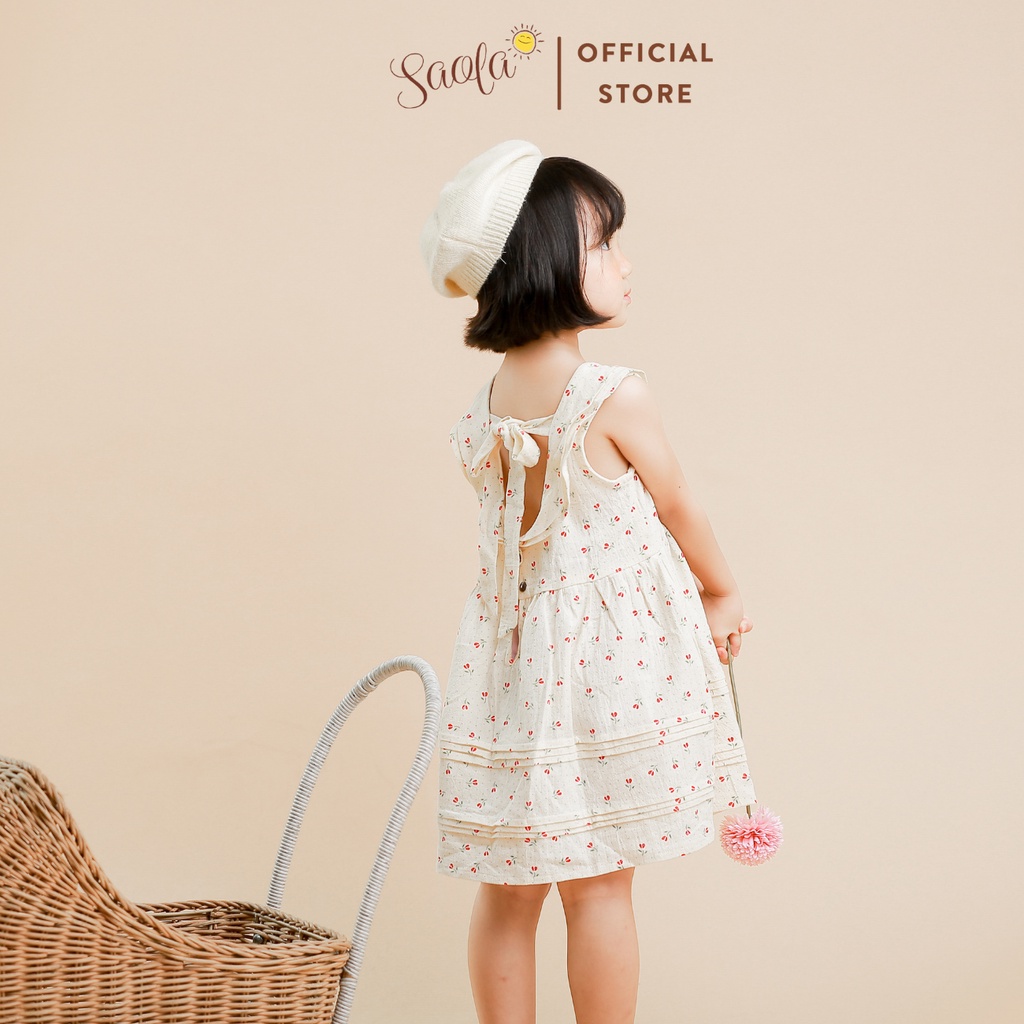 Váy Bé Gái Hàng Thiết Kế Cao Cấp Cho Bé Gái Cho Bé Từ 9kg Đến 25 Kg - DAHLIA DRESS - DRC007 - SAOLA KIDS CLOTHING