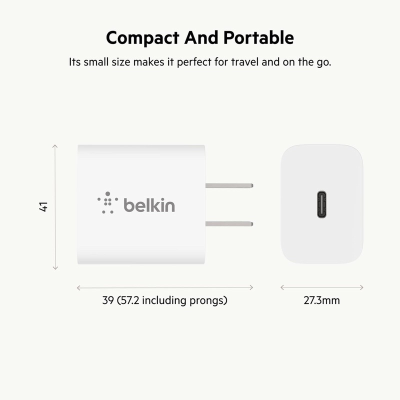 Củ sạc Belkin BOOST↑CHARGE 20W USB-C PD/PPS sạc nhanh 20w cho các dòng thiết bị điện thoại iP va Androi Bảo Hành 12 T