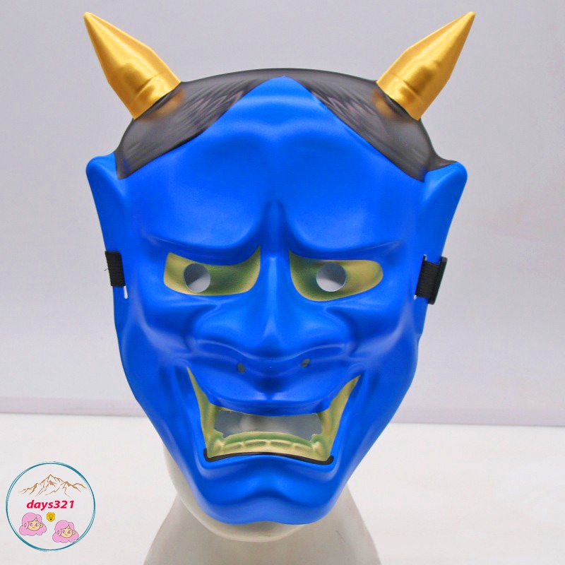 -Mặt nạ hóa trang Oni Noh Hannya trong dịp Halloween - mặt nạ quỷ vương 2 sừng