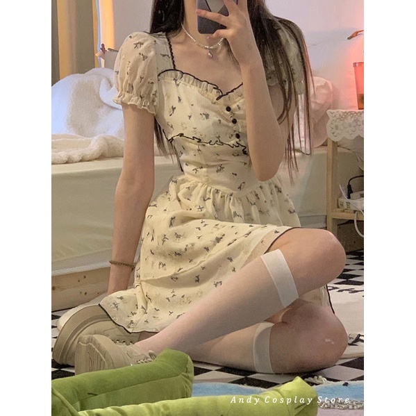 [CÓ SẴN] Váy hoa nhí màu be DREAM SEVEN77