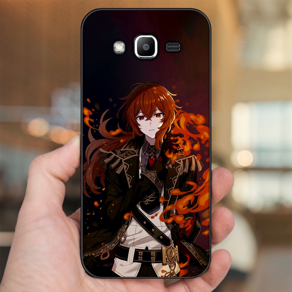 Ốp lưng Samsung J2 Prime, J3 2016, J5 2015 viền đen in hình Diluc Genshin Impact