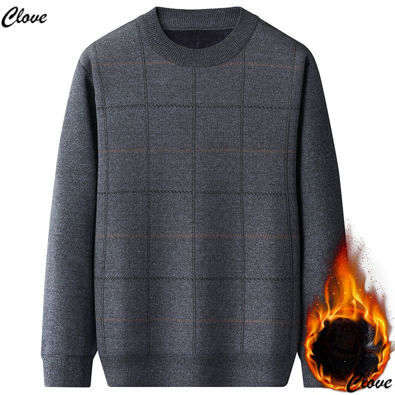 Áo Sweater Tay Dài Chất Nỉ Dày Dặn Giữ Ấm Phong Cách Thời Trang Mới Dành Cho Nam Giới Độ Tuổi Trung Niên