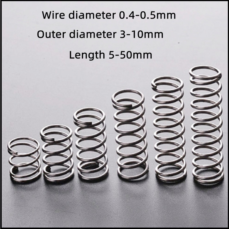 Bộ 5 Lò Xo SUS304 Đường Kính 0.4mm Đường Kính Ngoài 7-10mm Dài 5-50mm