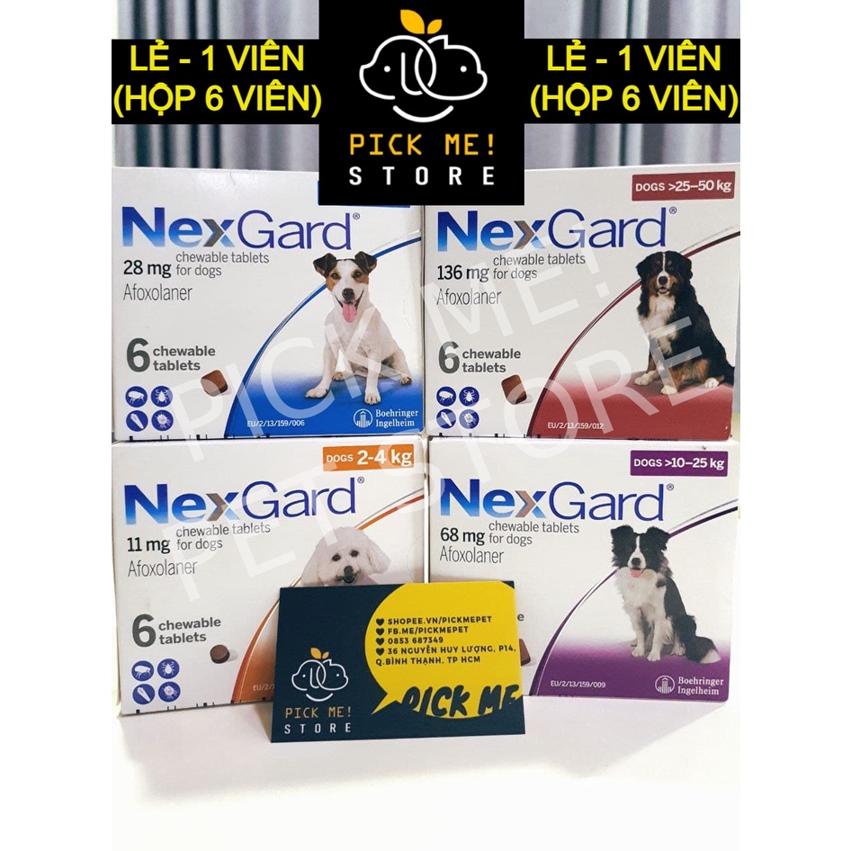 Viên NEXGARD | Bọ Chét, Ve Rận, Ghẻ Demodex Cho Chó