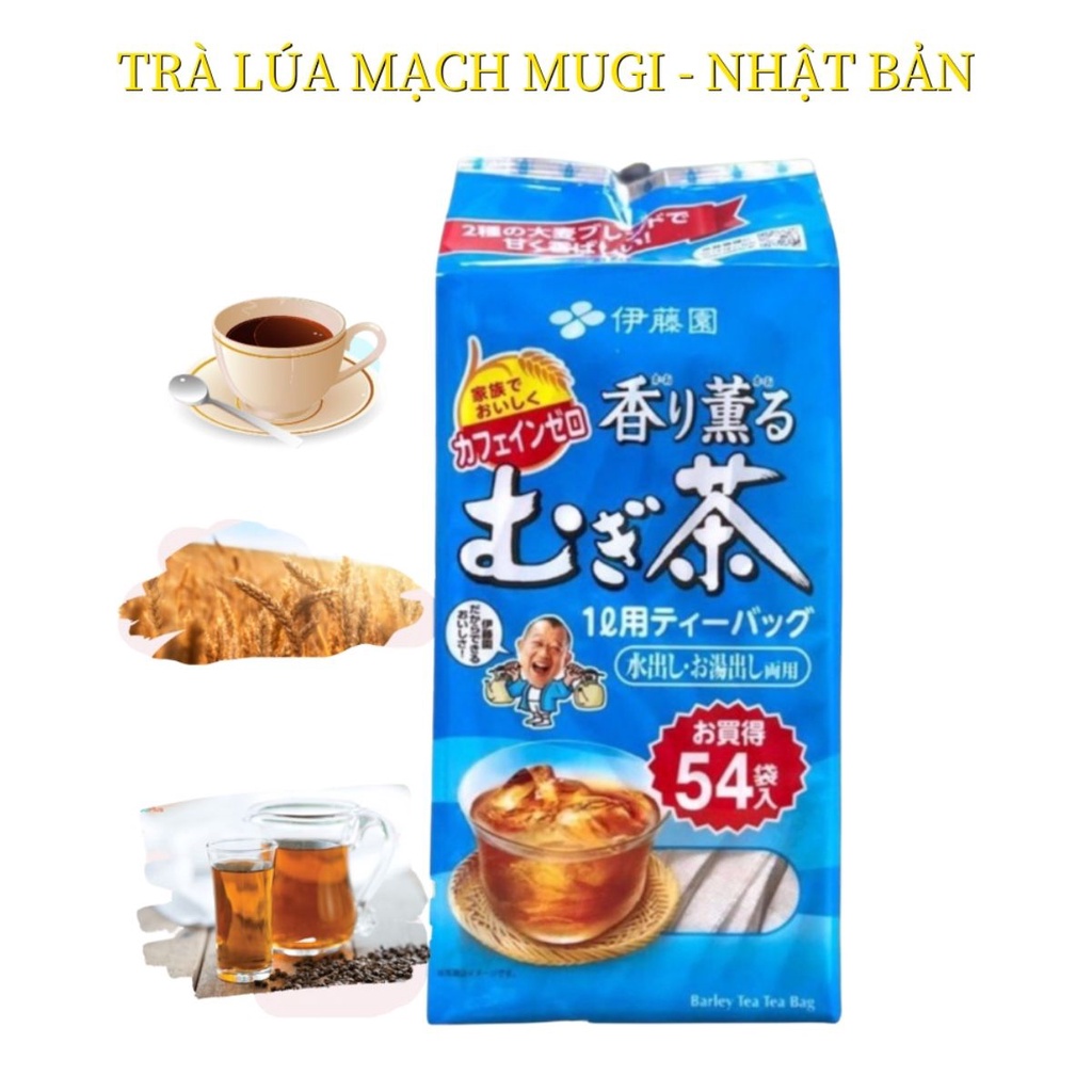 Trà Túi Lọc,Trà Lúa Mạch Mugi Ông Già Nhật 54 Gói/Túi