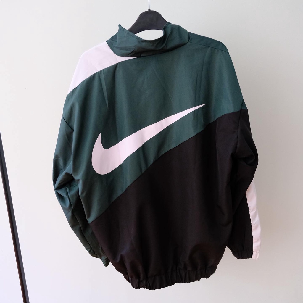 Áo Jacket Nike Vải Dù Dày 2 Lớp Ver 3 Màu Xanh Lá