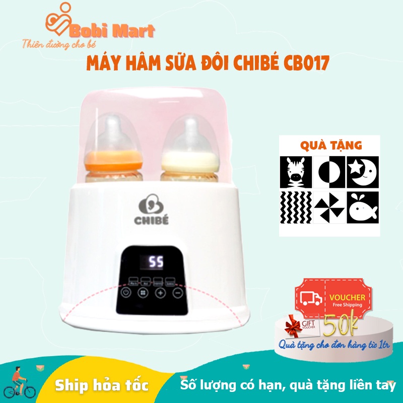 Máy hâm sữa đôi CHIBÉ CB017, Máy hâm bình sữa tiệt trùng đa chức năng, hâm sữa nhanh, hâm cháo, Bảo hành 12 tháng