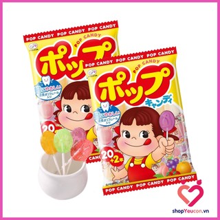 Kẹo mút hoa quả Fujiya Pop Candy chống sâu răng cho bé 20 cây Nhật Bản