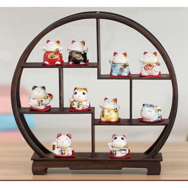 Mèo thần tài mini trang trí taplo ô tô , bàn làm việc , decor - Mèo thần tài Maneko để xe hơi