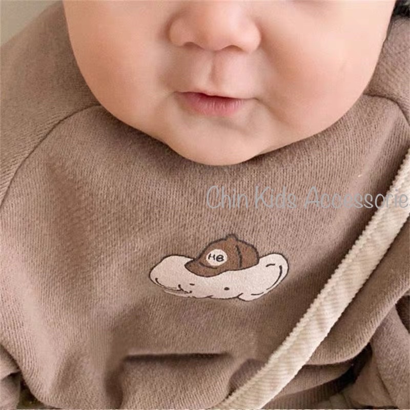 Áo sweater nỉ fom Hàn Quốc unisex cực xinh cho bé