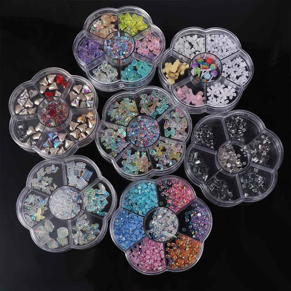 CLEOES Phụ Kiện Trang Trí Móng Tay 3D DIY Hình Gấu Lấp Lánh Xinh Xắn
