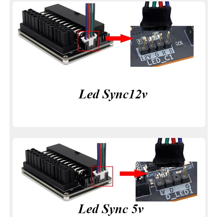 Cầu Đảo Góc 24pin Mainboard 90 Độ Logo ROG Đồng Bộ Led 5v ARGB - 12v RGB - Hub Coolmoon Tomato Xigmateks