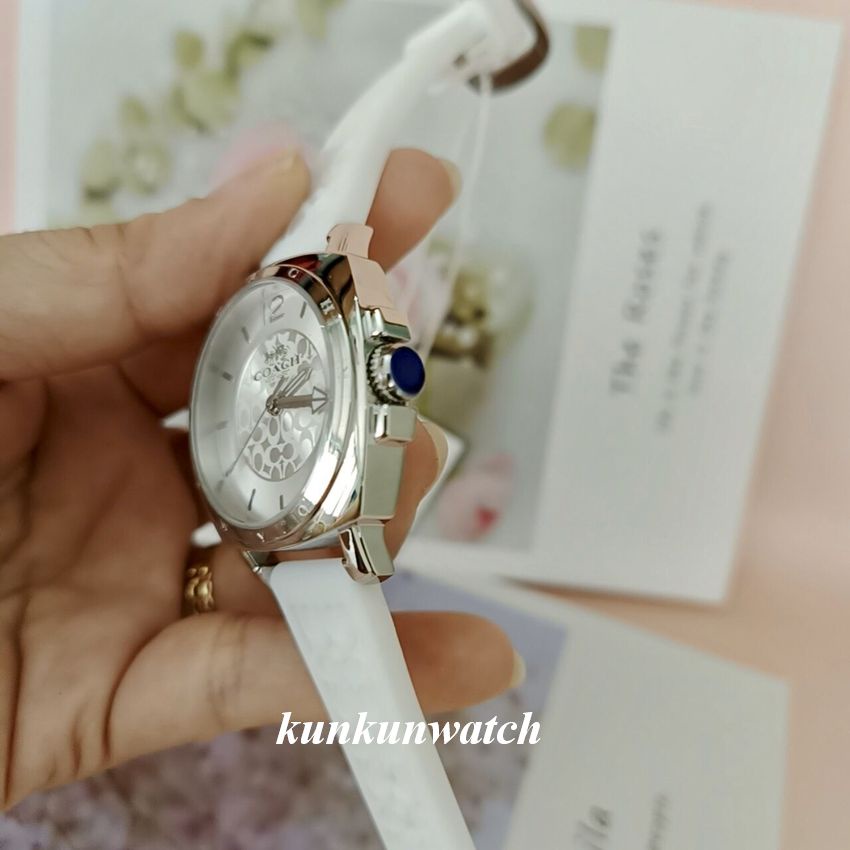 Đồng Hồ Nữ Coach 14502093 Dây Silicon Trắng 34mm