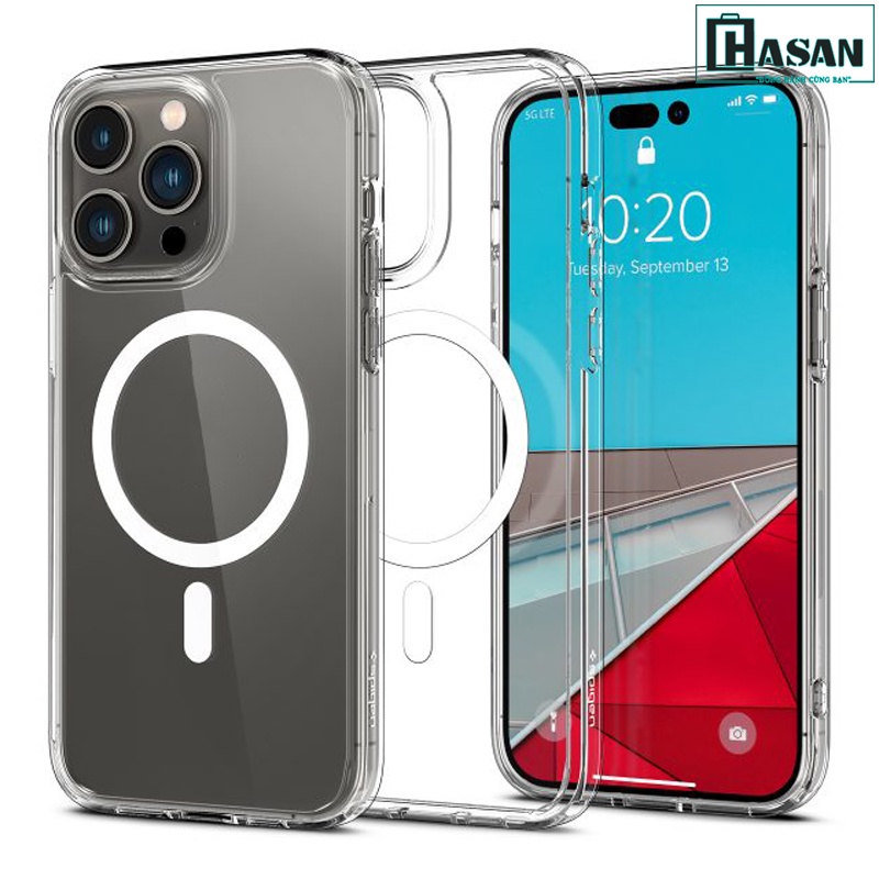 Ốp lưng Magsafe iPhone 14 Promax SPIGEN Crystal Hybrid Magfit