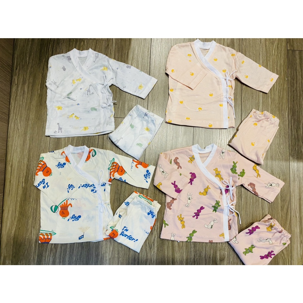 Bộ quần áo cho trẻ sinh non thiếu tháng ✨𝙎𝙞𝙯𝙚 𝙧𝙞𝙚̂𝙣𝙜✨Bộ dây buộc 100% cotton tự nhiên