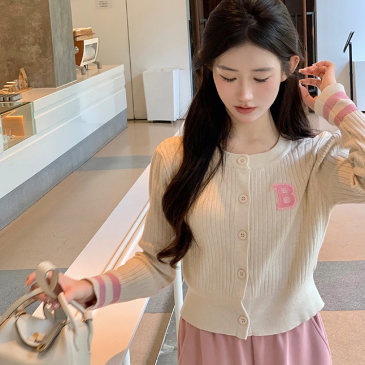 Porozi  Áo cardigan dệt kim tay dài dáng ngắn phong cách Hàn Quốc thời trang cho nữ tùy chọn màu sắc