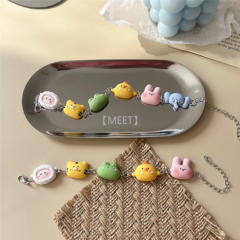 1 Vòng Tay Resin 3D DIY Hình Sở Thú Hoạt Hình Dễ Thương