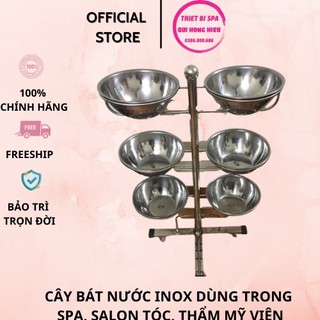 Cây Bát Nước INOX  6 bát to Dùng Trong Spa, Salon Tóc, Thẩm Mỹ Viện