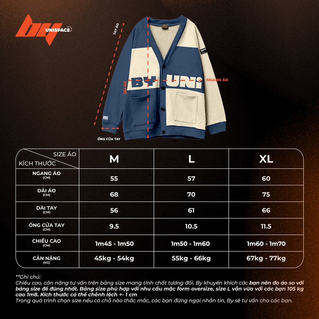 Áo cardigan By UniSpace Signature áo khoác unisex nam nữ nỉ Caro