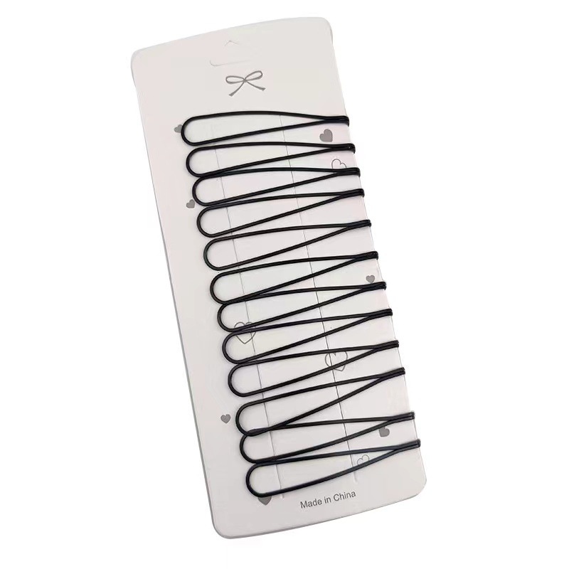 Set 12 Kẹp Tóc Màu Đen Đơn Giản Thời Trang Cho Nữ