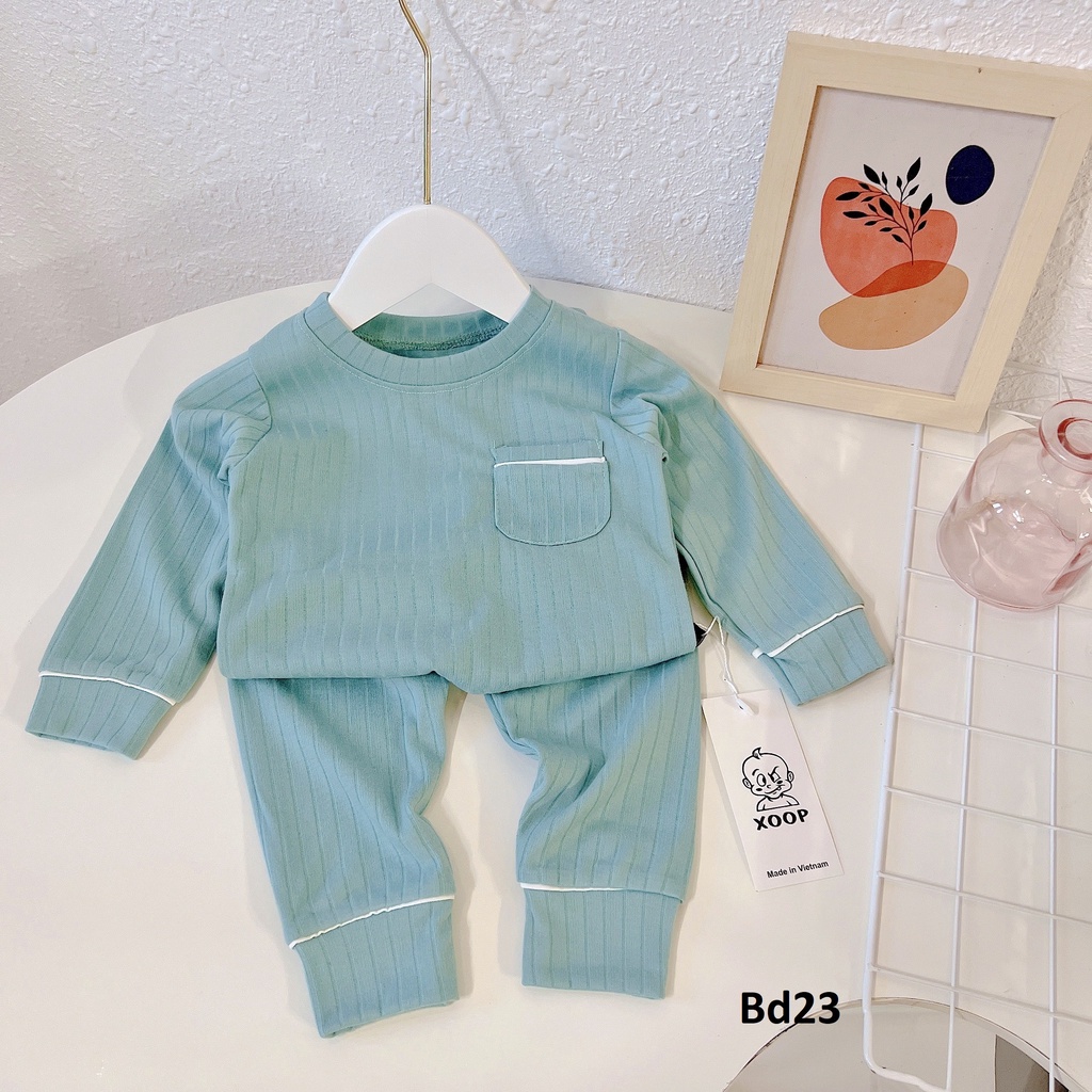 Sale !!! Bộ dài tay chất gân đũa xoop   áo có túi cho bé BD23  shop yến shop kidss