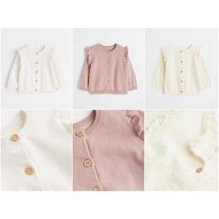 Áo len cardigan cánh tiên trắng / hồng HM H&M _hàng chính hãng authentic