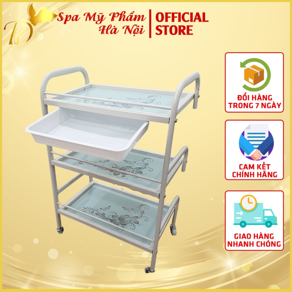 Xe Đẩy Kính khung kim loại sơn tĩnh điện và có bánh xe