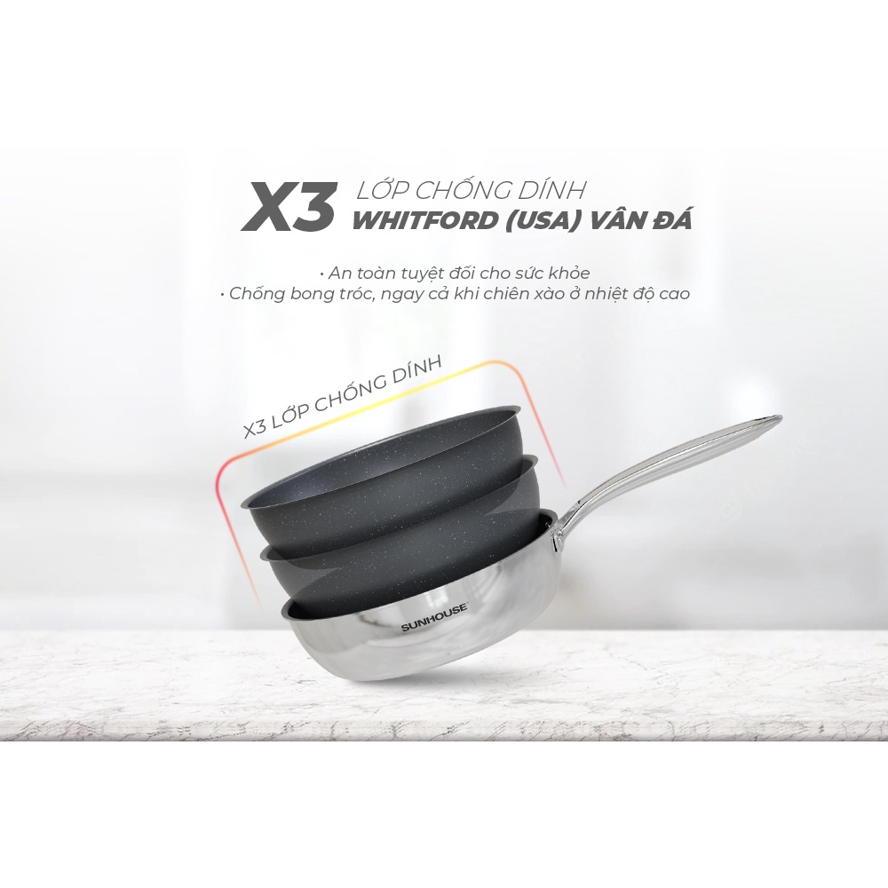 Chảo inox nguyên khối Sunhouse Mama Desire DExxM