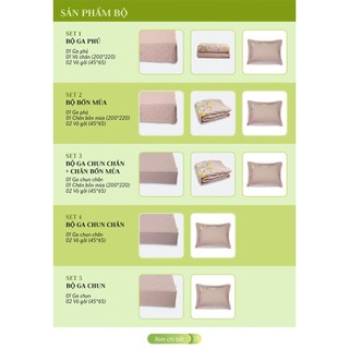 Bộ Everon ESB 23022 - BAMBOO (1 ga chun/ga chun chần + 2 vỏ gối đầu)