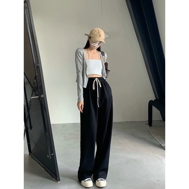 Quần Dài Thun Gân LP Ống Suông Rộng Size S/M