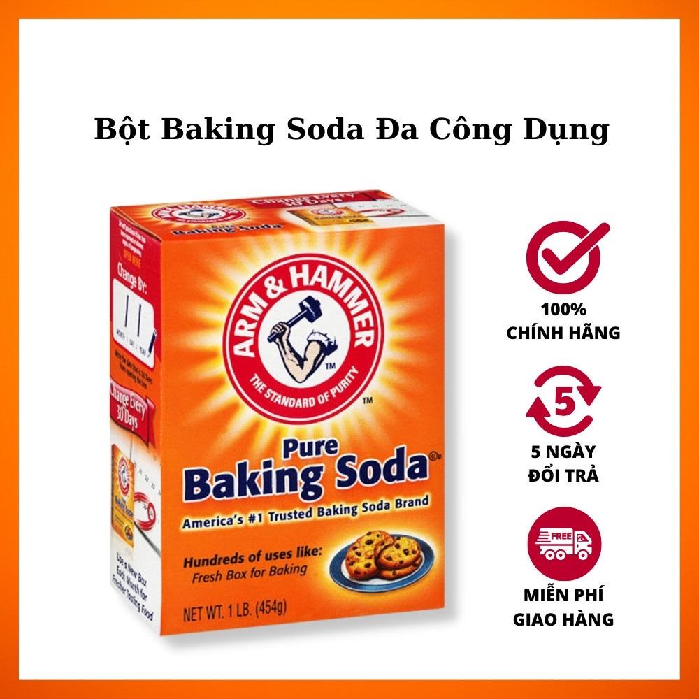 Bột Soda Baking nhập khẩu Mỹ 454g, tẩy tế bào chết, bột làm trắng răng, nguyên liệu làm bánh - Loki