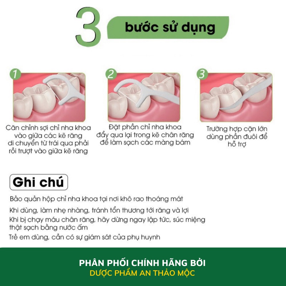 Tăm chỉ nha khoa Tanaphar Oraltana nhựa mềm sợi chỉ siêu mảnh làm sạch mọi mảng bám chống hôi miệng